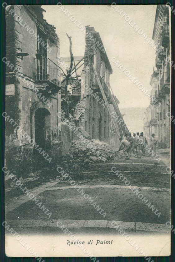 Reggio Calabria Palmi Terremoto delle Calabrie PIEGHE STRAPPINO cartolina QZ4266 – fronte