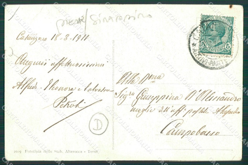 Reggio Calabria Palmi Terremoto delle Calabrie PIEGHE STRAPPINO cartolina QZ4266 – retro
