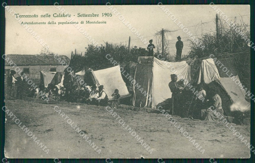 Vibo Valentia Monteleone Terremoto delle Calabrie STRAPPINI cartolina QZ4275 – fronte