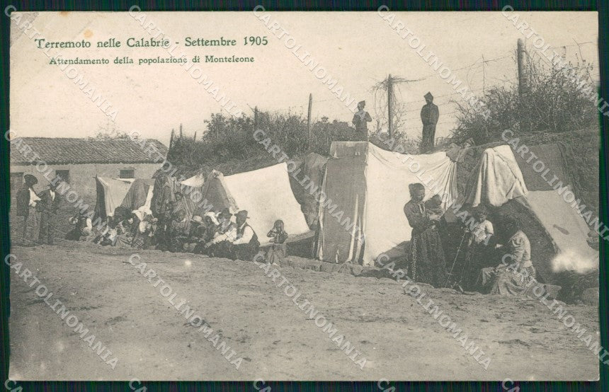 Vibo Valentia Monteleone Terremoto delle Calabrie PIEGHE cartolina QZ4279 – fronte