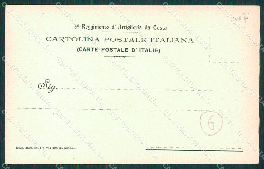 Reggio Calabria Militari Artiglieria Terremoto delle Calabrie cartolina QZ4321 – retro