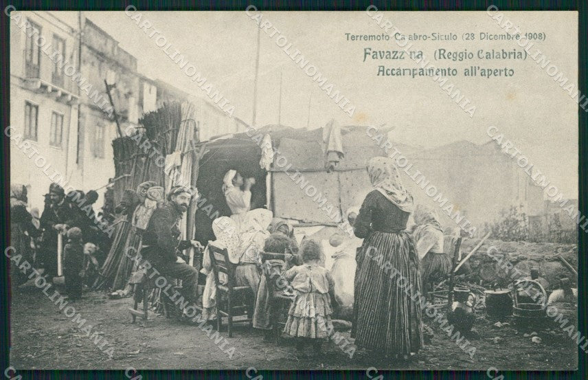 Reggio Calabria Terremoto delle Calabrie Scilla Favazzina cartolina QZ4325 – fronte