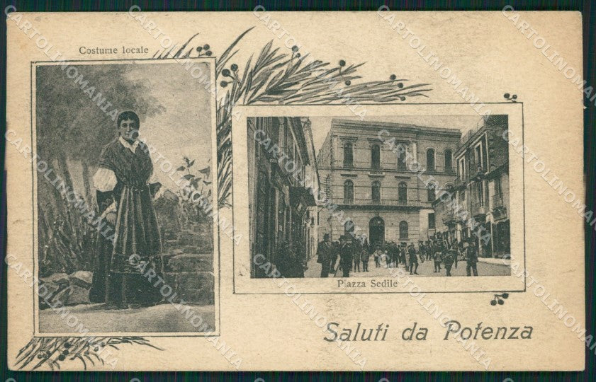 Potenza città Saluti da STRAPPINO PIEGHE cartolina QZ4359 – fronte