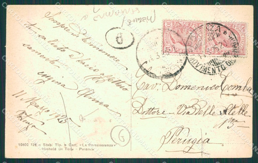 Potenza città Saluti da STRAPPINO PIEGHE cartolina QZ4359 – retro