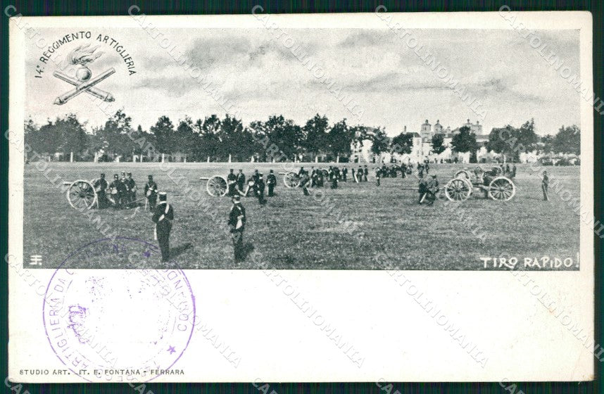Ferrara città Militari Artiglieria PIEGA cartolina QZ4385 – fronte
