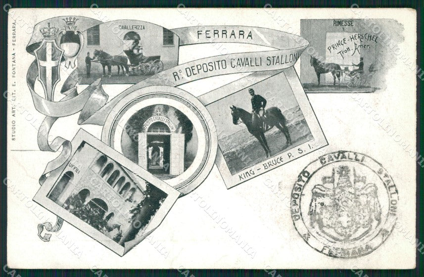 Ferrara città Militari Deposito Cavalli cartolina QZ4441 – fronte