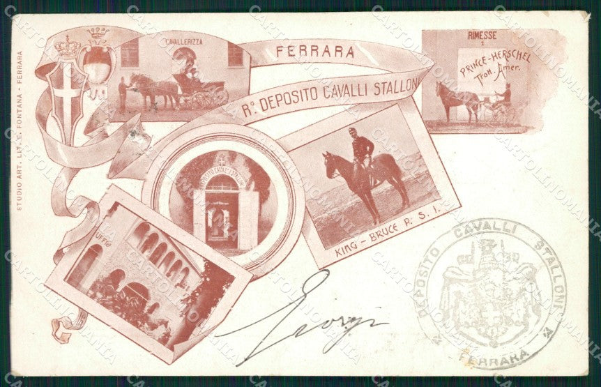 Ferrara città Militari Deposito Cavalli cartolina QZ4443 – fronte
