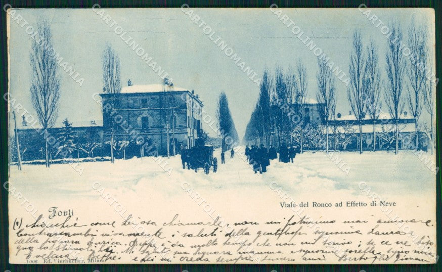 Forlì città Nevicata cartolina QZ4569 – fronte