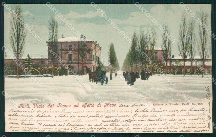 Forlì città Nevicata cartolina QZ4571 – fronte
