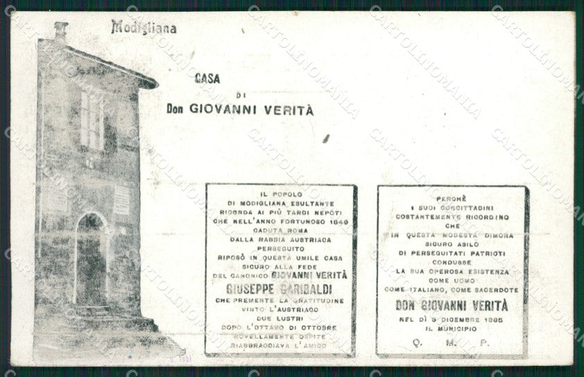 Forlì Modigliana Garibaldi STRAPPINO cartolina QZ4632 – fronte