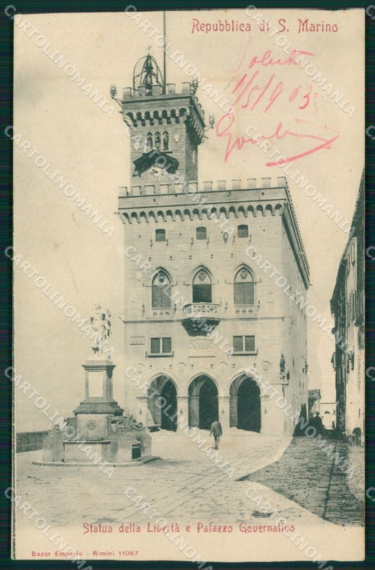 San Marino RIFILATA cartolina QZ4654 – fronte