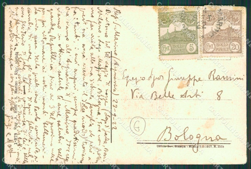 San Marino cartolina QZ4693 – retro