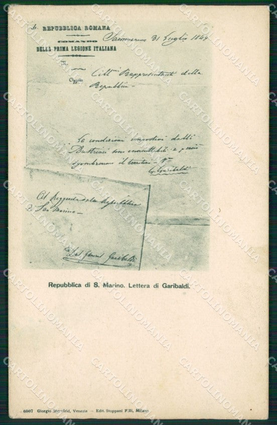 San Marino Garibaldi cartolina QZ4696 – fronte