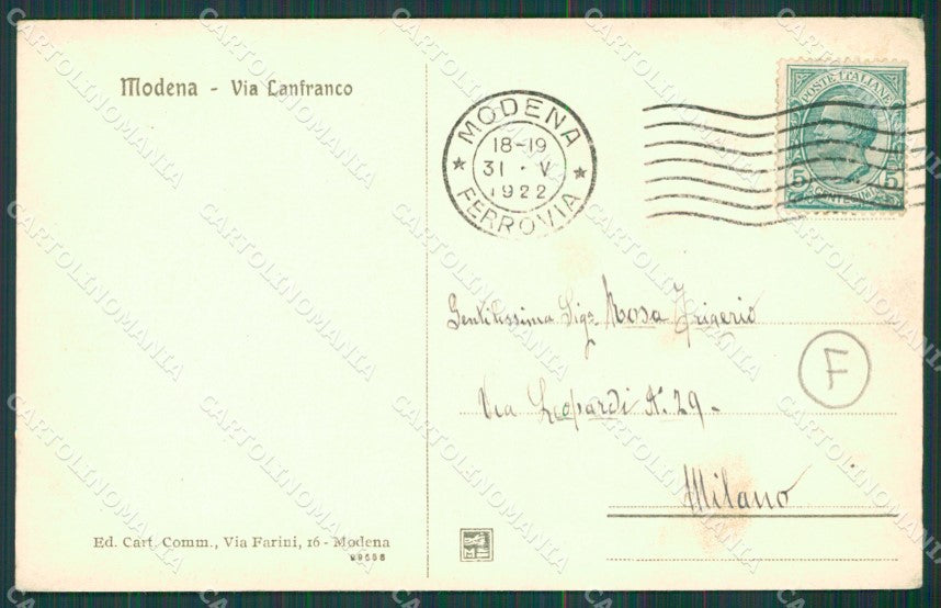 Modena città cartolina QZ4801 – retro