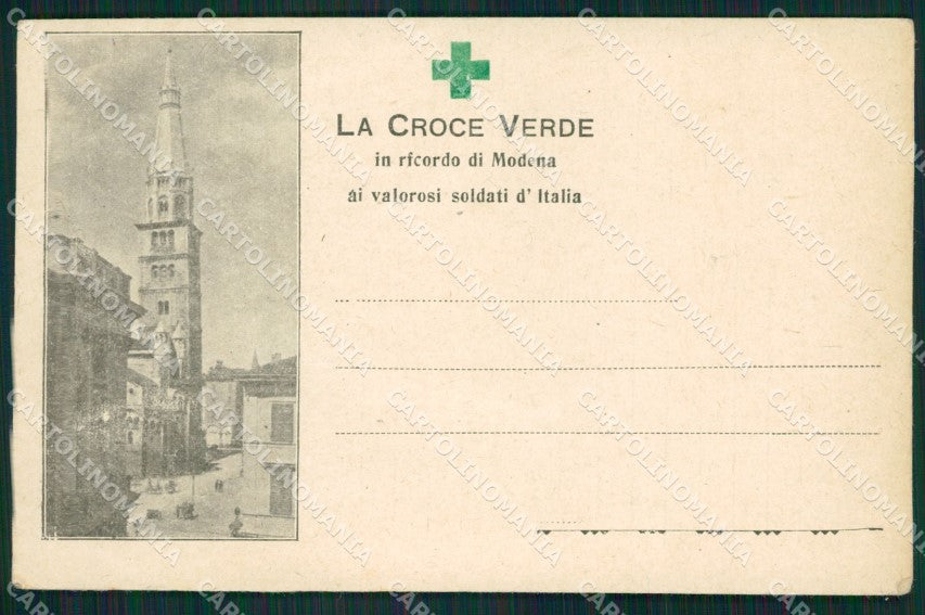 Modena città Croce Verde PIEGHINE cartolina QZ4831 – fronte