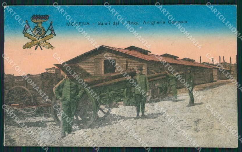 Modena città Militari Artiglieria SCOLLATA cartolina QZ4870 – fronte