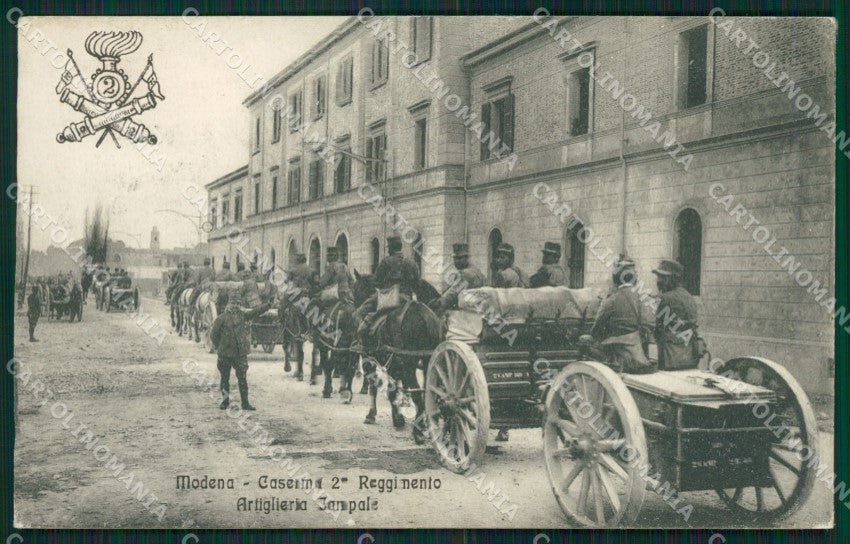 Modena città Militari Artiglieria SCOLLATA cartolina QZ4876 – fronte