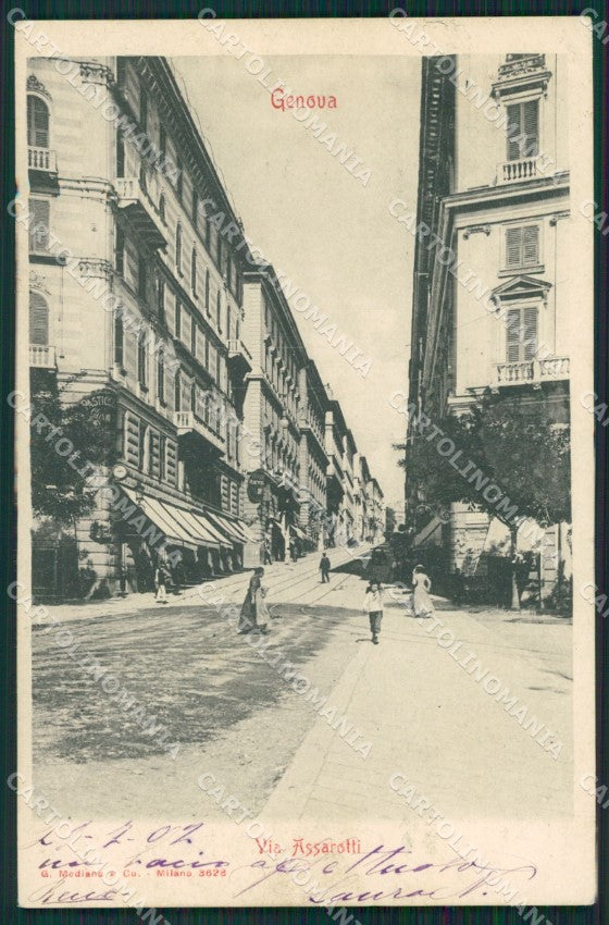 Genova Città Via Assarotti cartolina QZ5003 – fronte