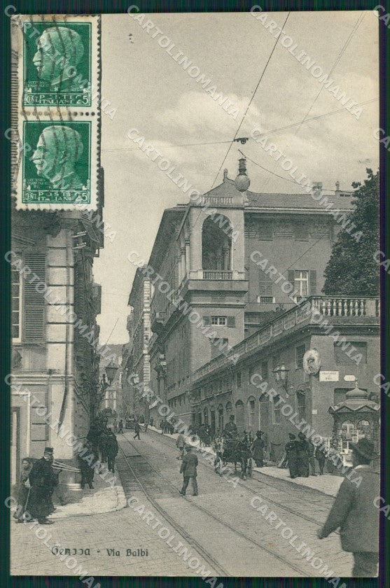 Genova Città Via Balbi Carrozza cartolina QZ5009 – fronte
