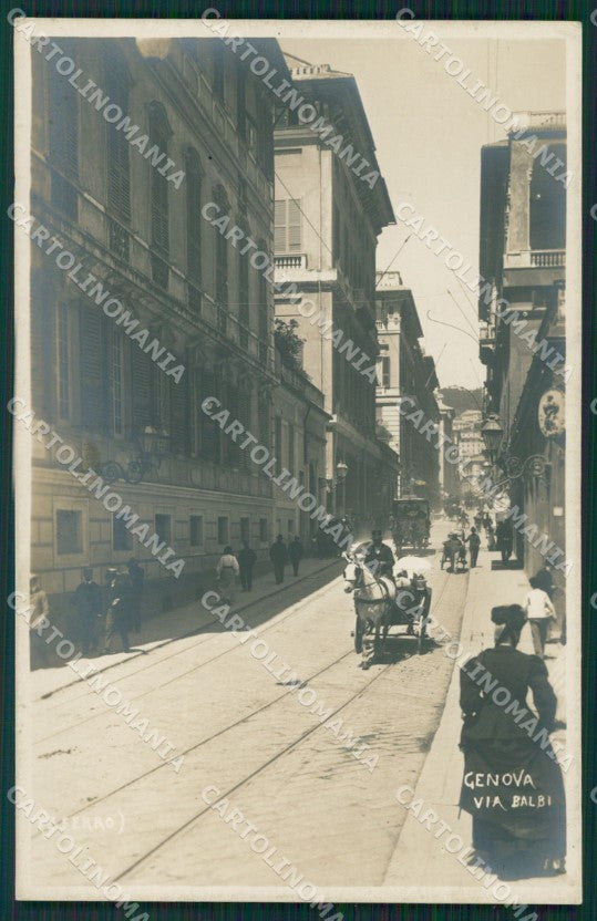 Genova Città Via Balbi Carrozze Ferro Foto cartolina QZ5011 – fronte