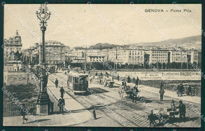 Genova Città Ponte Pila Tram Carretti cartolina QZ5022 – fronte