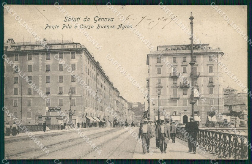 Genova Città Ponte Pila Corso Buenos Aires cartolina QZ5023 – fronte