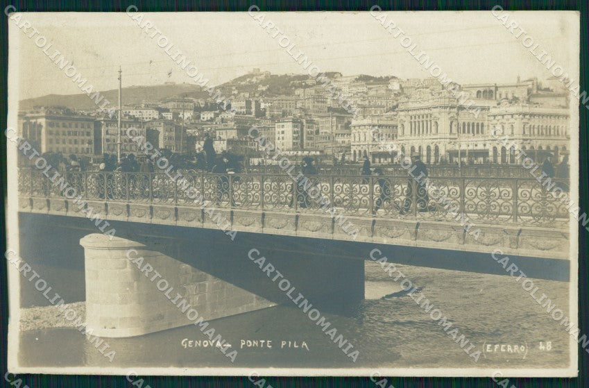 Genova Città Ponte Pila Ferro Foto cartolina QZ5024 – fronte