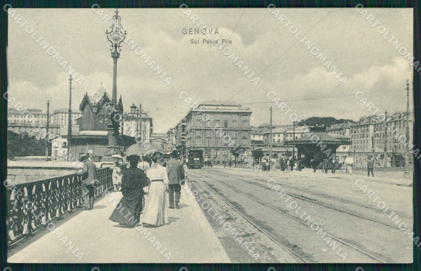 Genova Città Ponte Pila Tram Edicola cartolina QZ5026 – fronte