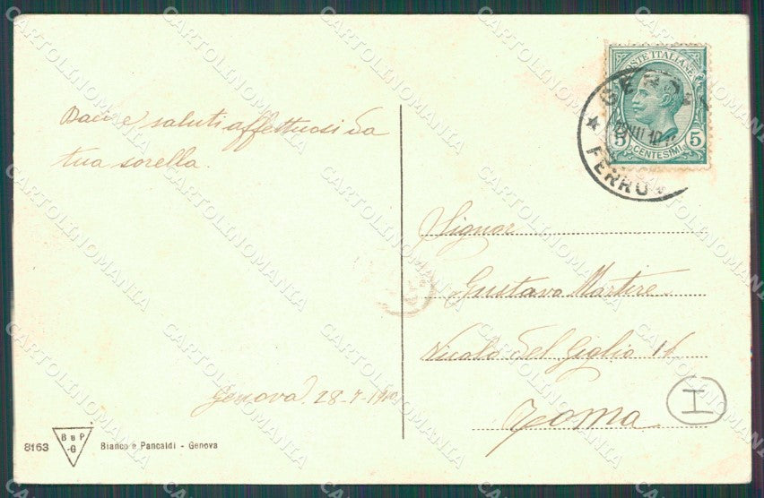 Genova Città Ponte Pila Tram SCOLLATA PIEGHINE cartolina QZ5027 – retro