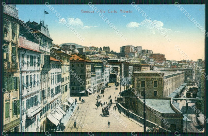 Genova Città Via Carlo Alberto cartolina QZ5037 – fronte