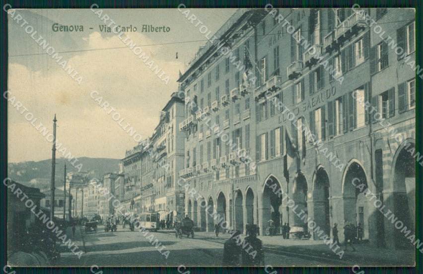 Genova Città Via Carlo Alberto Tram cartolina QZ5038 – fronte