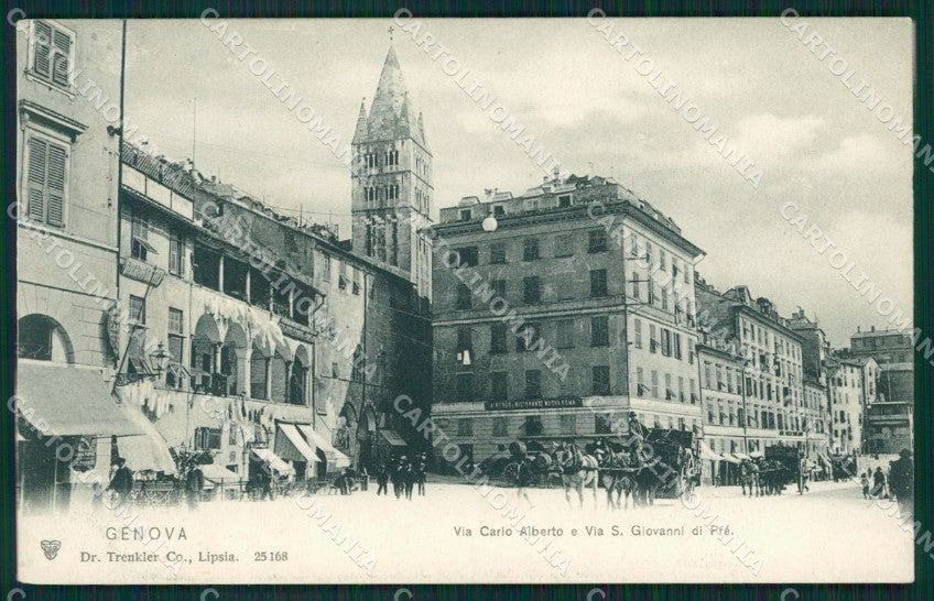Genova Città Via Carlo Alberto Carrozze cartolina QZ5040 – fronte