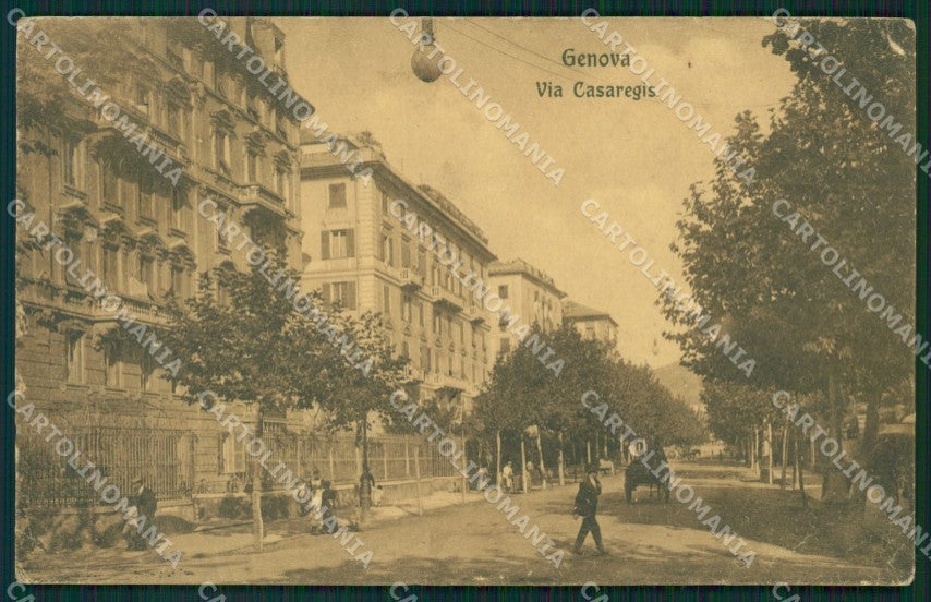 Genova Città Via Casaregis PIEGHINA cartolina QZ5045 – fronte