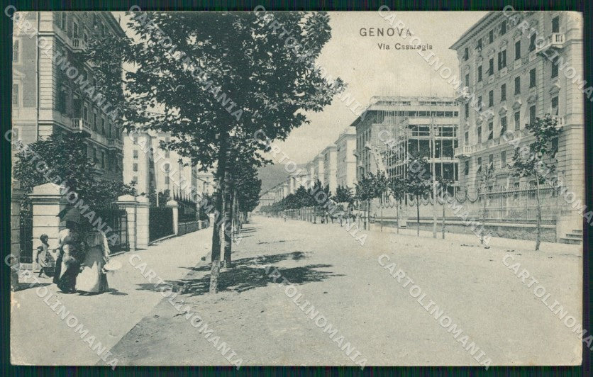 Genova Città Via Casaregis PIEGHINA cartolina QZ5047 – fronte