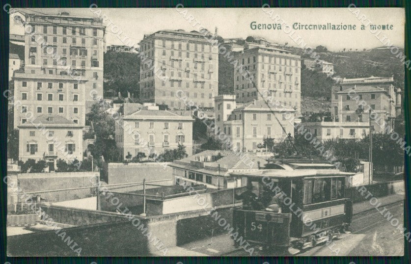 Genova Città Circonvallazione a Monte Tram cartolina QZ5080 – fronte