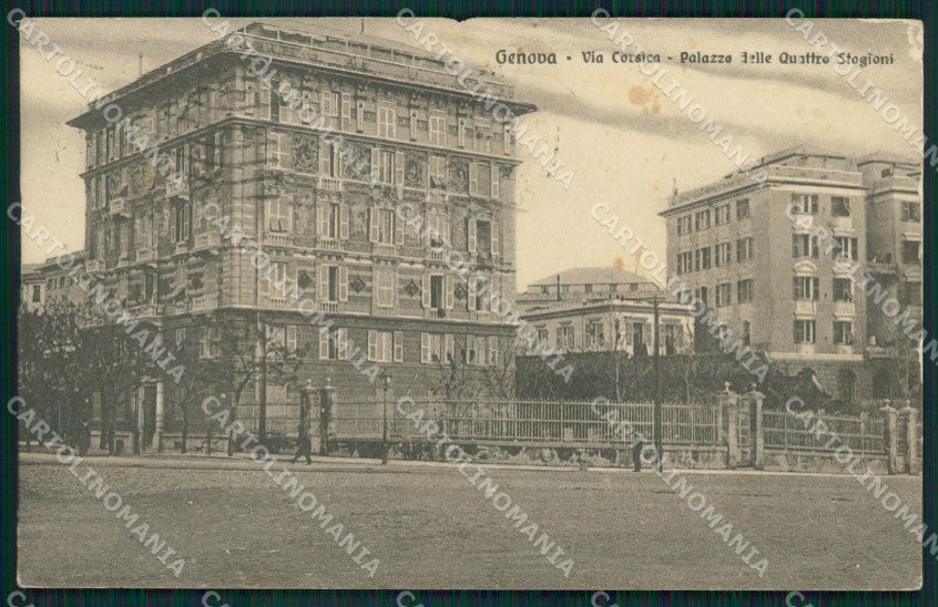 Genova Città Via Corsica ABRASA cartolina QZ5085 – fronte