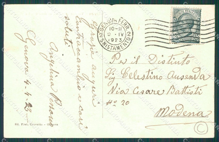 Genova Città Via Corsica ABRASA cartolina QZ5085 – retro