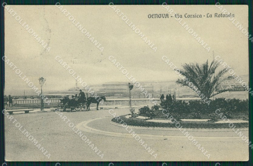 Genova Città Via Corsica Carrozza cartolina QZ5086 – fronte