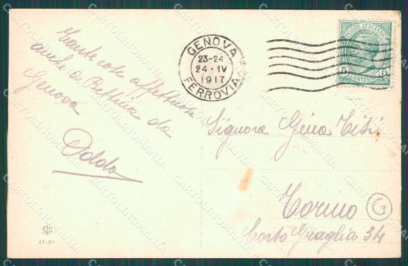 Genova Città Via Corsica cartolina QZ5098 – retro