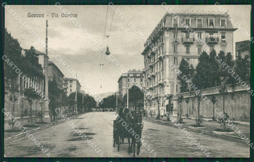 Genova Città Via Corsica Carrozza cartolina QZ5101 – fronte