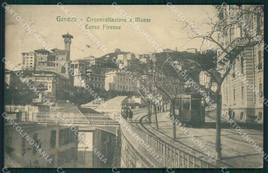 Genova Città Corso Firenze Tram PIEGHINA cartolina QZ5111 – fronte