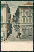 Genova Città Via Garibaldi Chiaro di Luna STRAPPINO cartolina QZ5119 – fronte