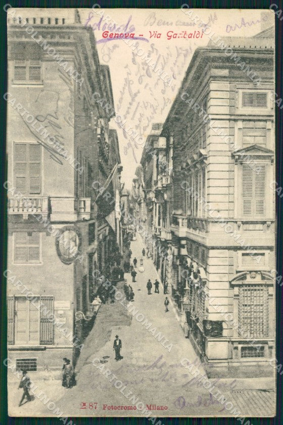 Genova Città Via Garibaldi cartolina QZ5121 – fronte