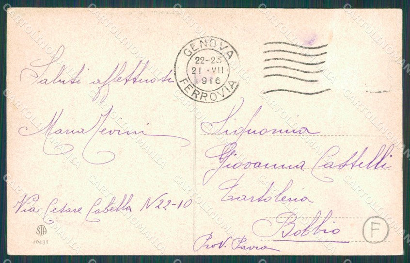 Genova Città Via Ivrea ABRASA cartolina QZ5129 – retro