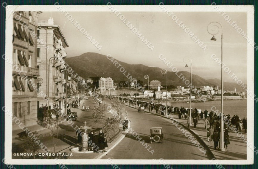 Genova Città Corso Italia Auto PIEGHINA Foto cartolina QZ5134 – fronte