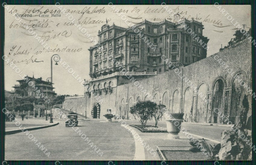 Genova Città Corso Italia Auto cartolina QZ5136 – fronte