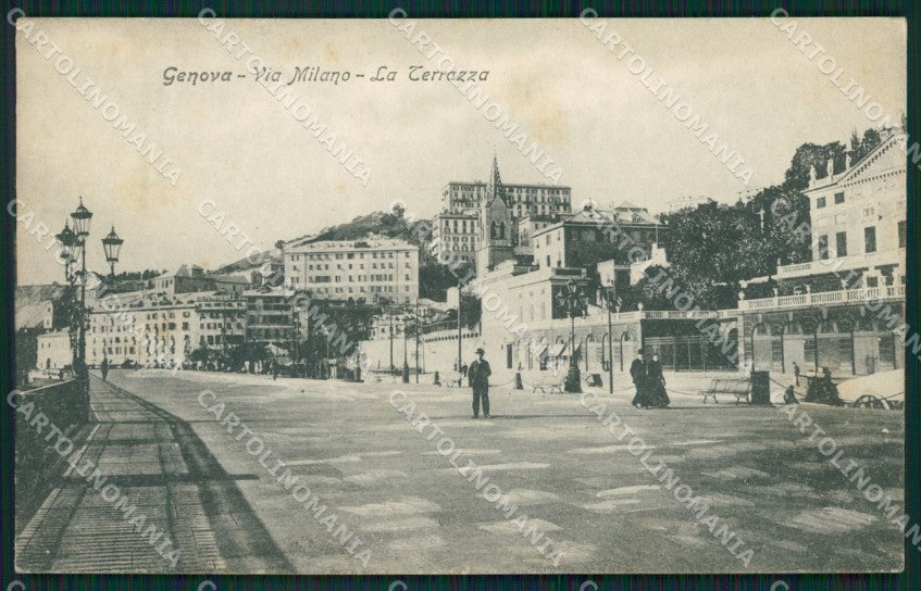 Genova Città Via Milano cartolina QZ5138 – fronte