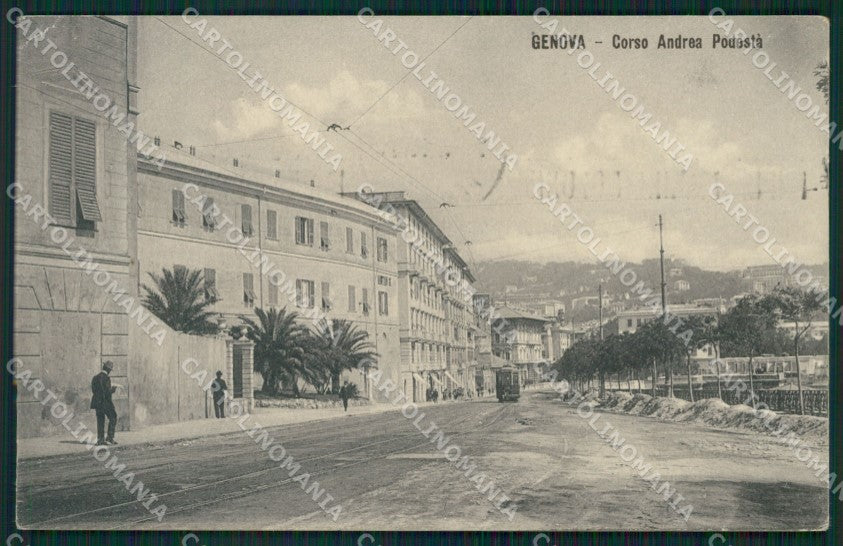 Genova Città Corso Podestà Tram PIEGHINA cartolina QZ5154 – fronte