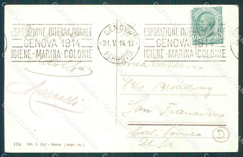 Genova Città Corso Podestà Tram PIEGHINA cartolina QZ5154 – retro