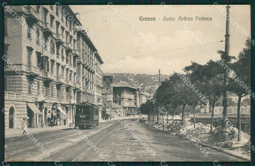 Genova Città Corso Podestà Tram cartolina QZ5156 – fronte